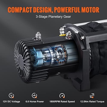 VEVOR Electric Winch 13000lb Load Powerful Wireless Control