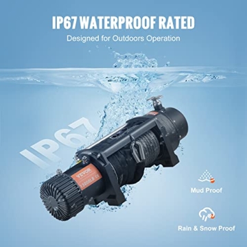 VEVOR Electric Winch 13000lb Load Powerful Wireless Control