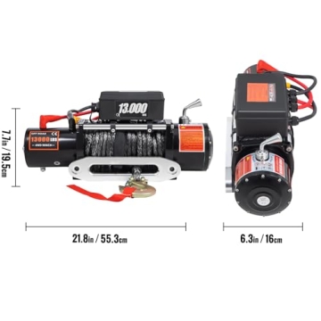 VEVOR Electric Winch 13000lb Load Powerful Wireless Control