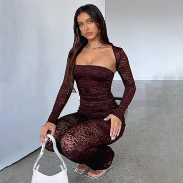 Molilove Sexy Lace Clubwear Set for Trendy Women