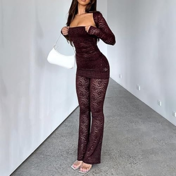 Molilove Sexy Lace Clubwear Set for Trendy Women