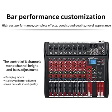 8 Channel FULODE CT-80S Audio Mixer with Bluetooth