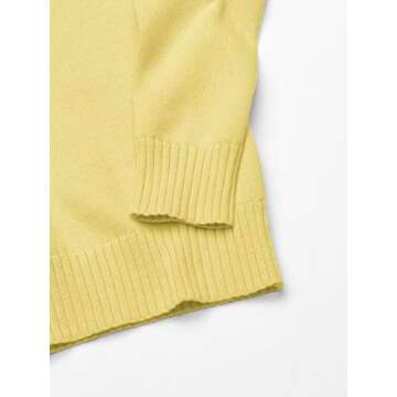 Amazon Essentials Women's 100% Cotton Long-Sleeve V-Neck Sweater, Yellow, Small
