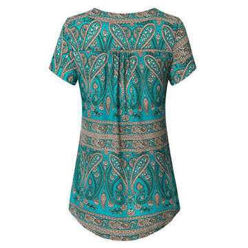 Vinmatto Women's Summer Short Sleeve V Neck Flowy Tunic Top - Perfectly Comfortable and Stylish