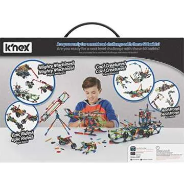 K'nex Intermediate 60 Model Building Set - 395 Parts - Ages 7 & Up - Creative Building Toy, Multicol...