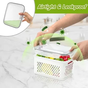 ODOMU 4 Pack Food Storage Container Set for Produce