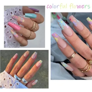 YOSOMMK Flower Nail Stickers for Creative Nail Art