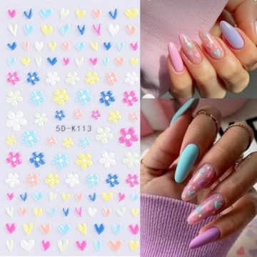 YOSOMMK Flower Nail Stickers for Creative Nail Art