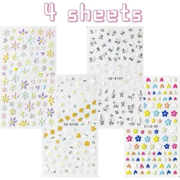 YOSOMMK Flower Nail Stickers for Creative Nail Art