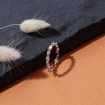 PAVOI 14K Gold Plated Rings Cubic Zirconia Love - 2.5mm Stackable Rings for Women