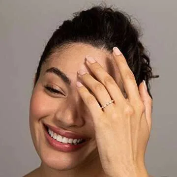 PAVOI 14K Gold Plated Rings Cubic Zirconia Love - 2.5mm Stackable Rings for Women