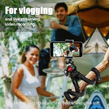 Lammcou Phone Flexible Tripod Actioncam Lightweight Vlogging Bendable Travel Octopus Gorilla Portable Mini Tripods DSLR Hero 12 11 10 trípode for Vlogging Video Recording