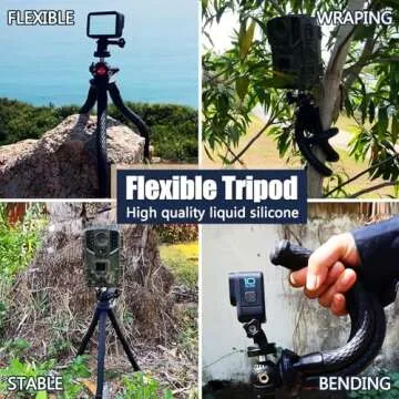 Lammcou Phone Flexible Tripod Actioncam Lightweight Vlogging Bendable Travel Octopus Gorilla Portable Mini Tripods DSLR Hero 12 11 10 trípode for Vlogging Video Recording