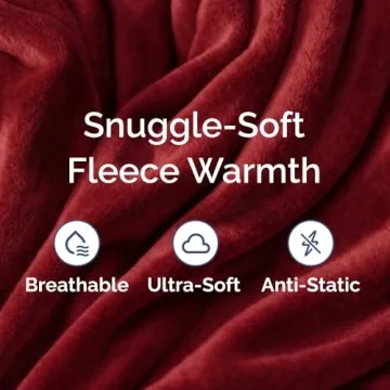 Ultra Soft Fleece Blanket in Burgundy for Year-Round Comfort