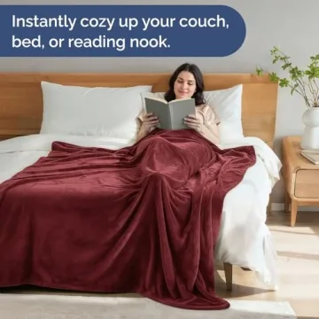 Ultra Soft Fleece Blanket in Burgundy for Year-Round Comfort