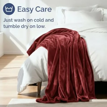 Ultra Soft Fleece Blanket in Burgundy for Year-Round Comfort