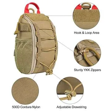 OneTigris IFAK Pouch - Large IFAK Molle Pouch Empty First Aid Bags Only Medical Trauma Kit Bag EMT Pouch MED Waist Bag for Outdoor, Coyote Brown