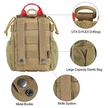 OneTigris IFAK Pouch - Large IFAK Molle Pouch Empty First Aid Bags Only Medical Trauma Kit Bag EMT Pouch MED Waist Bag for Outdoor, Coyote Brown