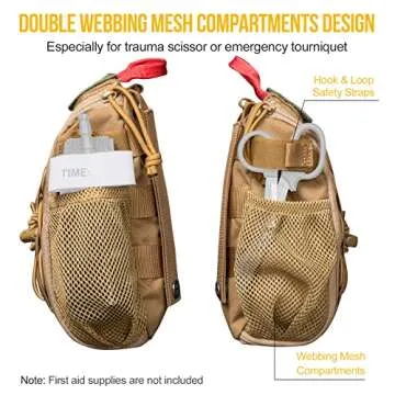 OneTigris IFAK Pouch - Large IFAK Molle Pouch Empty First Aid Bags Only Medical Trauma Kit Bag EMT Pouch MED Waist Bag for Outdoor, Coyote Brown