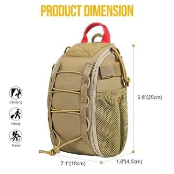 OneTigris IFAK Pouch - Large IFAK Molle Pouch Empty First Aid Bags Only Medical Trauma Kit Bag EMT Pouch MED Waist Bag for Outdoor, Coyote Brown