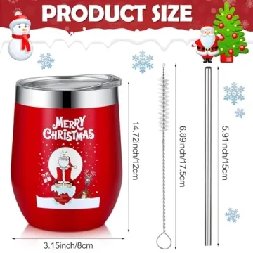Funny Christmas Gifts - 7 Pcs Insulated Wine Tumblers