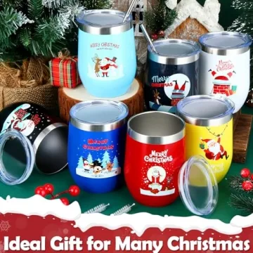 Funny Christmas Gifts - 7 Pcs Insulated Wine Tumblers