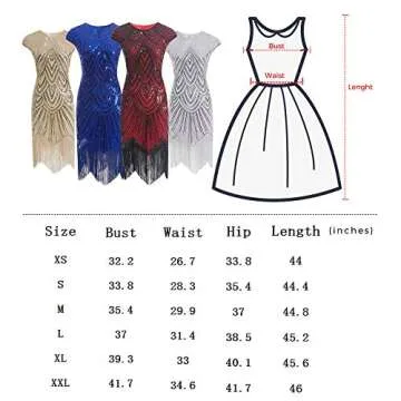Letter Love Women 1920s Vintage Flapper Fringe Beaded Gatsby Party Dress With 20s Accessories Set (XXL, Black)
