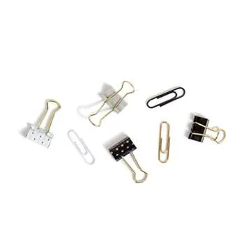 U Brands Classic Clips Set in Black, White & Gold - 80 Count