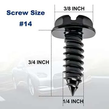 Hoewina License Plate Screw Kit, 8 Sets Stainless Anti Theft License Plate Screws, Anti-Rattle & Rust-Proof Bolts for Securing License Plates Frames or Covers on Cars, Trucks, SUVs (Black)