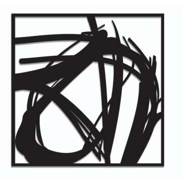 Hikate 1960 | 3 Individual Abstract Metal Wall Art - Home Décor Living Room Office Dining Aluminum ...