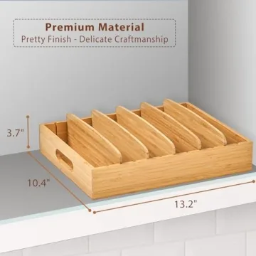 Bamboo Food Container Lids Organizer for Kitchen Storage