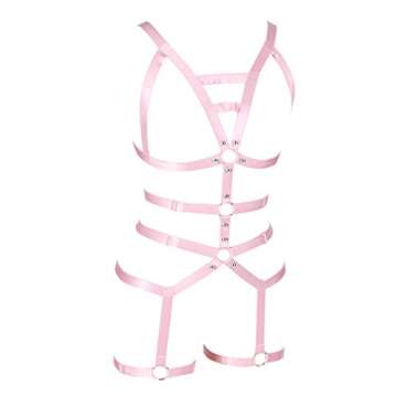 Stylish Women's Pink Garter Belt Harness for Festivals