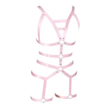 Stylish Women's Pink Garter Belt Harness for Festivals