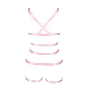 Stylish Women's Pink Garter Belt Harness for Festivals