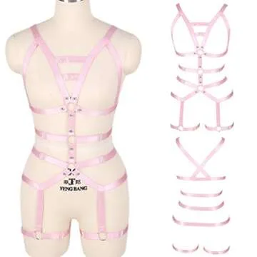 Stylish Women's Pink Garter Belt Harness for Festivals
