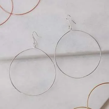 Humble Chic Stylish Dangle Hoop Earrings - 925 Silver