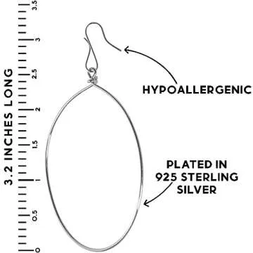Humble Chic Stylish Dangle Hoop Earrings - 925 Silver