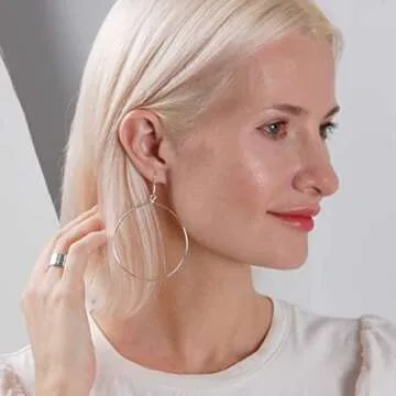 Humble Chic Stylish Dangle Hoop Earrings - 925 Silver