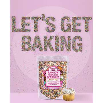 Rainbow Nonpareils Sprinkles By Unpretentious Baker, 1.5 lb, Round Sprinkles, Gluten Free, Clear Resealable Bag