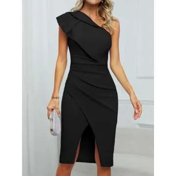 Gentlewarm Homecoming Dresses 2023 One Shoulder Night Out Party Dress Sexy Ladies Gowns and Evening Dresses Black S