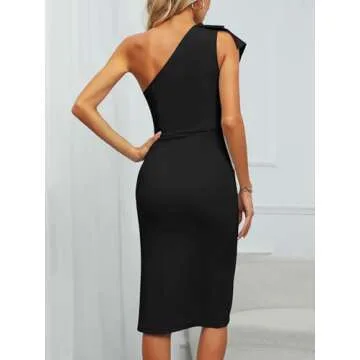 Gentlewarm Homecoming Dresses 2023 One Shoulder Night Out Party Dress Sexy Ladies Gowns and Evening Dresses Black S