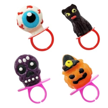 Fruidles Halloween Candy Rings, Individually Wrapped Fun