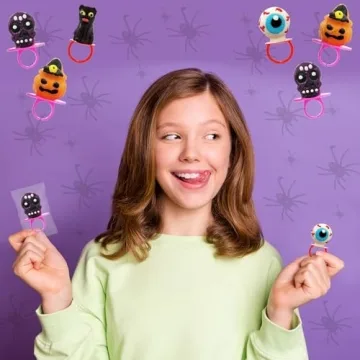 Fruidles Halloween Candy Rings, Individually Wrapped Fun