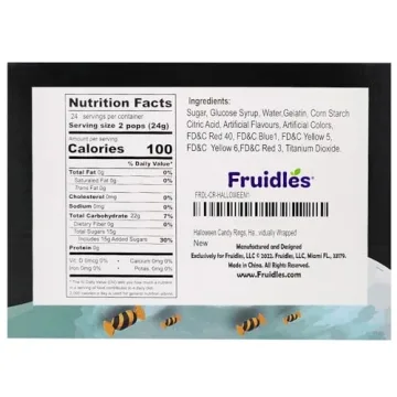 Fruidles Halloween Candy Rings, Individually Wrapped Fun