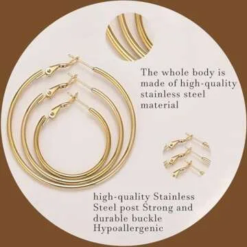 Stylish Sroyte Hypoallergenic Hoop Earrings Set for Women