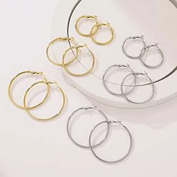 Stylish Sroyte Hypoallergenic Hoop Earrings Set for Women