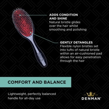 Denman Cushion Hair Brush Small for Effortless Styling