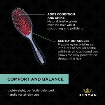 Denman Cushion Hair Brush Small for Effortless Styling