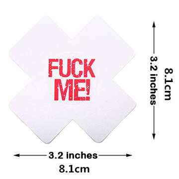 Ypser 10 Pairs Words Nipple Cover Satin Pasties Disposable Self Adhesive Bra Pad Breast Petals