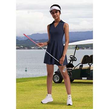 Fengbay Women's Tennis Dress with Built-In Shorts and Pockets